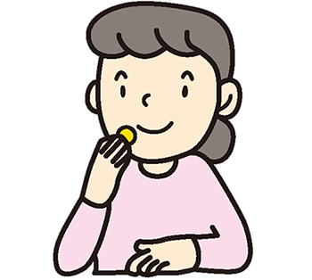 あめをなめる、ガムをかむ